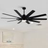 72 in. Indoor Plywood Farmhouse Black Smart Ceiling Fan with Integrated LED and Remote,Works with Alexa/Google