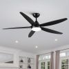 56 in. Outdoor/Indoor Matte Black integrated LED Ceiling Fan with Remote Control, DC Motor