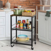 2 Tier Organizer Cart on Casters Dark Black