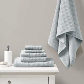 Cotton Waffle Jacquard Antimicrobial Bath Towel 6 Piece Set