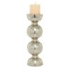 DecMode Silver Metal Handmade Pillar Candle Holder