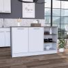 Beacon Falls 3-Shelf Rectangle Kitchen Island White and Dark Brown