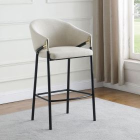 Belvedere Beige and Glossy Black Sloped Arm Bar Stools (Set of 2)