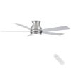 YUHAO 52 in. Brushed Nickel Low Profile Ceiling Fan with 5 Plywood Blades