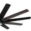 72 in. Indoor Plywood Farmhouse Black Smart Ceiling Fan with Integrated LED and Remote,Works with Alexa/Google