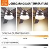 YUHAO 62 in. Indoor Brushed Nickel Farmhouse Smart Ceiling Fan with Integrated LED and Remote Control by Tuya App