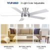 YUHAO 52 in. Brushed Nickel Low Profile Ceiling Fan with 5 Plywood Blades