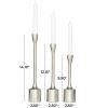 CosmoLiving by Cosmopolitan 3 Candle Silver Aluminum Tapered Candle Holder, Set of 3