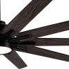 72 in. Indoor Plywood Farmhouse Black Smart Ceiling Fan with Integrated LED and Remote,Works with Alexa/Google