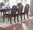 Majestic Formal Set of 2 Arm Chairs Brown Finish Rubberwood Dining Room Furniture Intricate Design Cushion Upholstered Seat Tufted Back