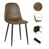 Set of 4 Scandinavian velvet chairs -Suede brown