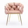 Luxury modern simple leisure velvet single sofa chair bedroom lazy person household dresser stool manicure table back chair pink set of 2