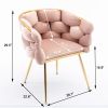 Luxury modern simple leisure velvet single sofa chair bedroom lazy person household dresser stool manicure table back chair pink set of 2