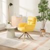 Yellow Velvet Contemporary High-Back Upholstered Swivel Accent Chair