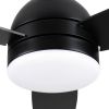 Yamiyu Modern 48 in. Indoor Matte Black Downrod Smart Ceiling Fan with Integrated LED, Work with Alexa and Google Assistant