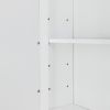 Single Door Mirror Indoor Bathroom Wall Mounted Cabinet Shelf White