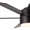 52 in.Outdoor Integrated Light Kit Glam Matte Black Ceiling Fan with 5 Plywood Blades, Remote Control