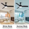 Yamiyu Modern 48 in. Indoor Matte Black Downrod Smart Ceiling Fan with Integrated LED, Work with Alexa and Google Assistant