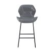 Set of 2, Leather Bar Chair with High-Density Sponge, PU Chair Counter Height Pub Kitchen Stools for Dining room,homes,bars, kitchens,Gray