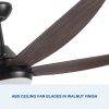 56 in. Indoor&Outdoor Integrated LED Natural Brown Ceiling Fan with Light Kit and Remote Control