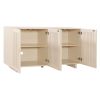 TREXM Modern Style Sideboard with Superior Storage Space, Hollow Door Design and 2 Adjustable Shelves for Living Room and Dining Room (Almond)