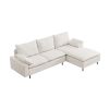 L-Shaped linen sectional sofa with left chaise,Beige