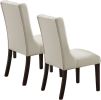 Modern Faux Leather White Tufted Set of 2 Chairs Dining Seat Chair