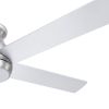 YUHAO 52 in. Brushed Nickel Low Profile Ceiling Fan with 5 Plywood Blades