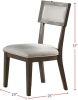 Contemporary Solid wood & Veneer Dining Room Chairs 2pcs Chair Set Cream Cushion Seat back