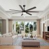 72 In. Farmhouse Wooden Ceiling Fan With Reversible Blades and Remote Control