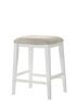 Sasha 17" White Counter Height Stool with Upholstered Seat