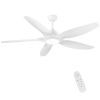 YUHAO 60 in. Integrated LED Indoor&Outdoor Matte White Ceiling Fan with Light Kit and Remote