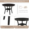 5-Piece Kitchen Dining Table Set Round Table with Bottom Shelf, 4 Upholstered Chairs for Dining Room(Espresso)