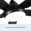 56 in. Outdoor/Indoor Matte Black integrated LED Ceiling Fan with Remote Control, DC Motor