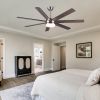 YUHAO 62 in. Indoor Brushed Nickel Farmhouse Smart Ceiling Fan with Integrated LED and Remote Control by Tuya App