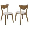 Tan and Chestnut Curved Backs Dining Chair (Set of 2)