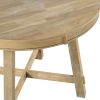 TREXM Farmhouse Round Extendable Dining Table with 16" Leaf Wood Kitchen Table (Natural Wood Wash)