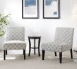 Modern Style 3pc Set Living Room Furniture 1 Side Table and 2 Chairs Gray Fabric Upholstery Wooden Legs