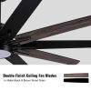 72 in. Indoor Plywood Farmhouse Black Smart Ceiling Fan with Integrated LED and Remote,Works with Alexa/Google