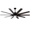 72 in. Indoor Plywood Farmhouse Black Smart Ceiling Fan with Integrated LED and Remote,Works with Alexa/Google