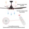 56 in. Indoor&Outdoor Integrated LED Natural Brown Ceiling Fan with Light Kit and Remote Control