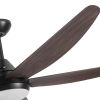 56 in. Indoor&Outdoor Integrated LED Natural Brown Ceiling Fan with Light Kit and Remote Control