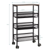 3 Tier Organizer Cart on Casters Black