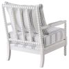 White and Navy Upholstered Stripe Accent Chair