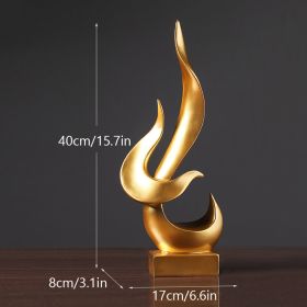 NORTHEUINS Resin Abstract Torch Figurines for Interior Home Living Room Bedroom Office Desktop Decoration Ornament Accessories (Color: golden)