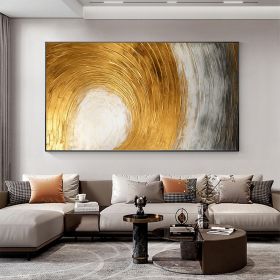 Hand Painted Oil Painting Abstract Gold Texture Oil Painting on Canvas Original Minimalist Art Golden Decor Custom Painting Living Room Home Decor (size: 90X120cm)