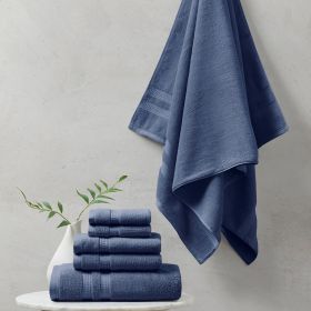 100% Cotton Feather Touch Antimicrobial Towel 6 Piece Set (Color: as Pic)