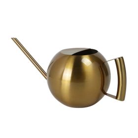 1L Stainless Steel Watering Pot Gardening Potted Small Watering Can With Handle For Watering Plants Flower Garden Tool (Color: Gold)