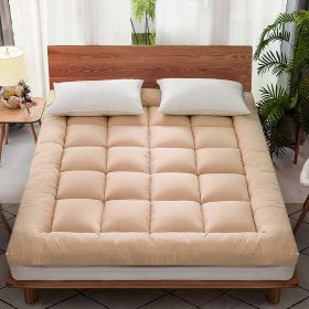 Mattress Topper Pad Quilted Mattress Cover Bed Protector King Queen Full Twin Size (Color: Coffee)