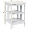 Set of 2 Multifunctional 3-Tier Nightstand Sofa Side Table with Reinforced Bars and Stable Structure